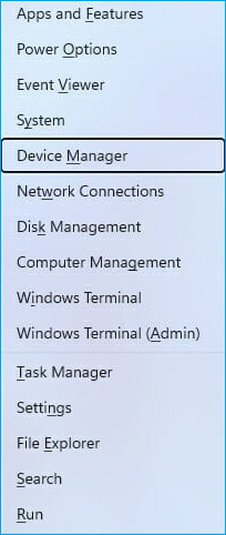 select the device manager